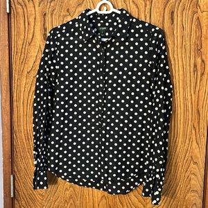 Polka dot popover shirt by J Crew, size small